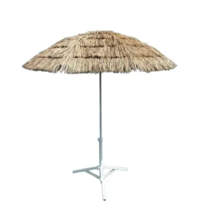 300cm Vintage-Style Straw-Top Parasol Umbrella for Hotel and Courtyard Outdoor Furniture