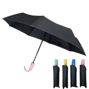 3035 Minimalist Three-Fold EVA Compact Portable Windproof Travel Umbrella, Macaron Color