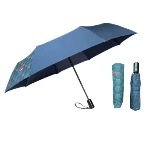 3057 8-Rib Alloy Auto Open Close 3-Fold Windproof Folding Umbrella, 94 cm