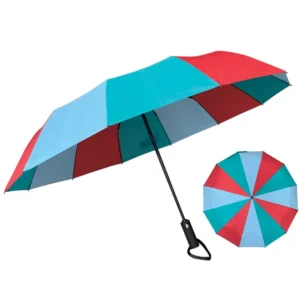 3060 23-Inch 12-Rib Windproof Auto Open Close 3-Fold Umbrella with Custom Logo Print