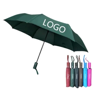 3068 Custom Logo Auto Open 3-Fold 21-Inch 8K Compact Rain and Sun Foldable Umbrella