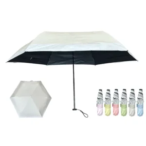 3093 Compact 3-Fold Sun and Rain Manual Folding Umbrella for Adults
