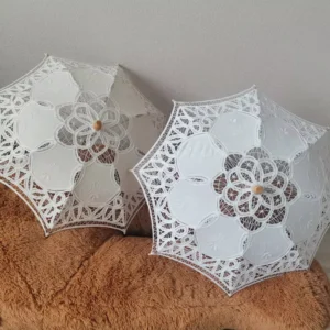 30cm Batternburg Wedding Lace Umbrella Bridal Lady Cotton Parasol