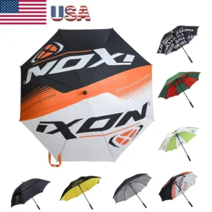 32-Inch Large Automatic Open Men’s and Women’s Sun Rain Single-Layer Windproof Golf Umbrella