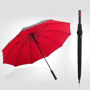 34-Inch Automatic Open Double-Layer Fiberglass Windproof Golf Umbrella