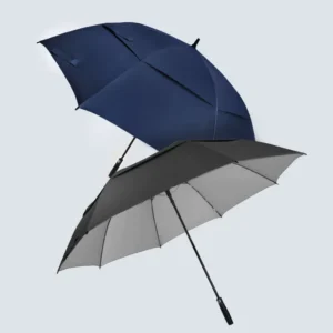 34 Inch Big Size Auto UV Protection Promotional Men’s Large Custom Logo Printing Windproof Double Layer Vented UV Golf Umbrella