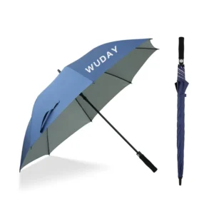 34 Inch Blue Air-Vented Extra-Large Golf Umbrella Waterproof Windproof Customizable Size and Color Custom Logo