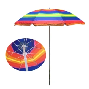 34 Inch Colorful Sunshade Beach Umbrella with Fringe