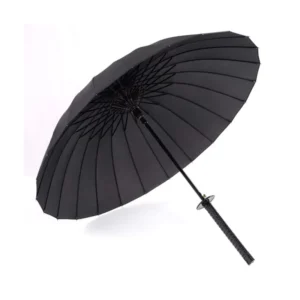 36 Inch 24K Automatic Windproof Black Custom Logo Golf Umbrella With UV Protection