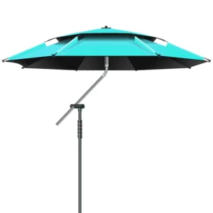 360-Degree Adjustable Fishing Umbrella Wind Resistant Thickened Black Glue Sun and Rain Protection Portable