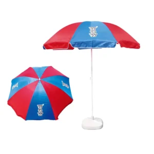 38 Inch Blue and Red Custom Logo Printed Advertising Beach Umbrella Directly From China Factory