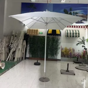 38mm Mid Pole Modern Outdoor Umbrella 8 Ribs Granite Base Waterproof Sun Shade Eco Friendly Hotel Outdoor Furniture Beach Lounge