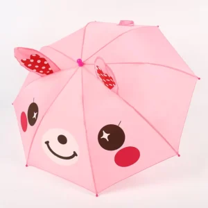 3D Cartoon Princess Children’s Umbrella with Animal Ears and UV-Printed Logo