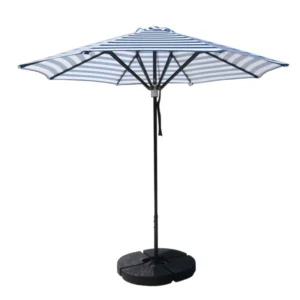 3M Customized Stripe Pattern Fabric Outdoor Cafe Patio Central Pole Garden Umbrella With Base