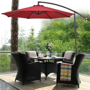 3M UV-Treated Banana Big Bend Crank Hanging Patio Umbrella Outdoor Cantilever Umbrella
