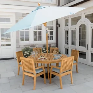 3M x 3M 8-Rib Aluminum Iron Pole French Design Waterproof Patio Umbrella Outdoor Garden Parasol