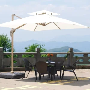 3m Aluminum Cantilever Outdoor Patio Umbrella with 8 Ribs Sunshade Parasol for Hotel & Outdoor Furniture