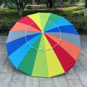 3m Outdoor Commercial Folding Umbrella Large Stall Beach Umbrella Sunshade Rain Patio Umbrella with Bases