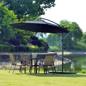 3m Outdoor Garden Sunshade Umbrella Banana Hanging Umbrella with Crank