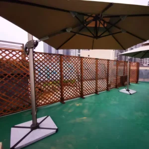 3x3M Cantilever Parasol with Custom Logo, Aluminum Frame, LED Lights, and Power Bank for Patio Garden
