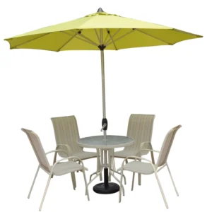 3x3M Commercial Heavy Duty Center Pole Patio Umbrella Aluminum Waterproof UV50+ Outdoor Hotel Garden Beach Crank Tilt Parasol