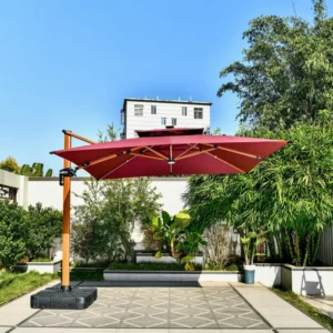 3x4M Outdoor Aluminum Umbrella Set Custom Business Logo Contemporary Design for Courtyard Hotel and Kitchen Use