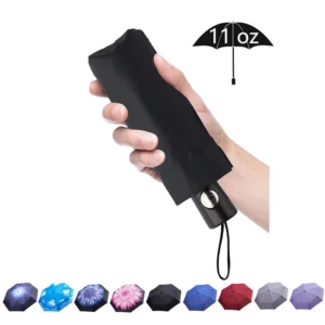 4-Fold Mini Compact Umbrella Auto Open & Close, Lightweight Travel Umbrella, 43” Arc 8 Ribs Folding Parasol for Women