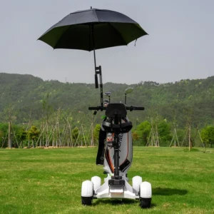 4 Wheels Electric Stand up Golf Cart Single Person Golf Scooter with Umbrella Holder and Golf Bag Support