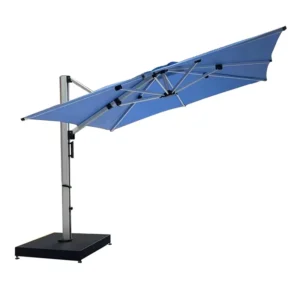 4.5m Square Patio Solar Umbrella for Outdoor Hotel Garden Beach Park Courtyard LED Sunshade Parasol
