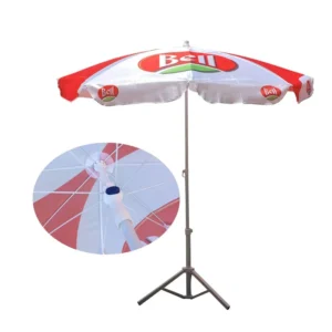 40-Inch High-Quality Premium Parasol Beach Umbrella with 360-Degree Tilt Heat-Transfer Printing and High-Visibility Design