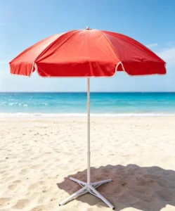 40-Inch PVC Beach Umbrella with Adjustable Tilt for Camping