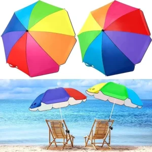 40-Inch Sun-Blocking Portable Clip-On Umbrella for Beach Chair, Wheelchair, Patio, or Baby Stroller with Adjustable Aluminum Alloy Rod