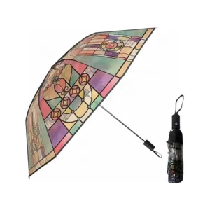 40-Inch Three-Fold Fully Automatic Clear Plastic Umbrella with Custom Print