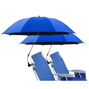 42-Inch Chair Umbrella with Clamp SPF50+ 360-Degree Adjustable for Camping, Beach, Wheelchair, Stroller, and Golf