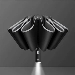 46-Inch Arc Automatic Folding Reverse Inverted Umbrella with LED Light Handle