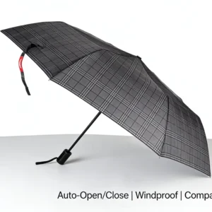 46-Inch Semi-Automatic Floral Design Windproof Umbrella for Rain and Sun