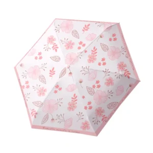 48.5cm Compact Folding Umbrella with UV Protection Blackout Fabric, 16cm Folded, Iron Frame