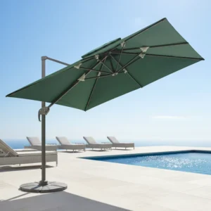 4m Foldable Waterproof Aluminum Patio Umbrella for Restaurants and Poolside Areas