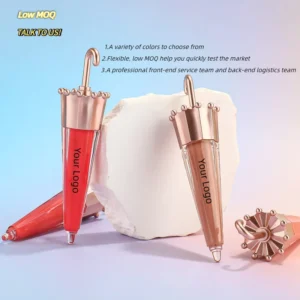 4ml Umbrella Custom Glossy Clear Lip Gloss Packaging Box Bulk Private Label Glitter Vegan