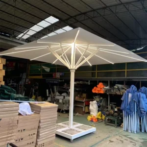 4x4m 5x5m 6x6m Restaurant Cafe Hotel Aluminium Center Pole Square Patio Garden Umbrella