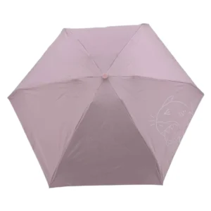 5 Fold 84CM Open Diameter 190T Pongee Black UV Coated 5 Section Metal Frame Manual Open Close Umbrella for Travel Daily Use