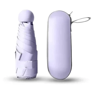 5 Fold Mini Capsule Sunscreen Umbrella With Storage Case Portable Sun Rain Parasol for Ladies Girls