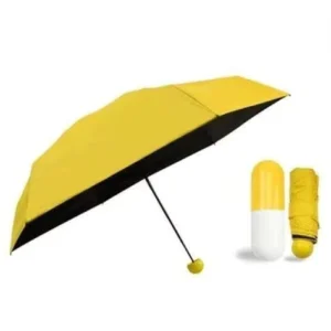 5 Fold Mini Capsule Umbrella Fashionable Windproof & Rainproof UV Protection Small Size for Convenience Manual Control