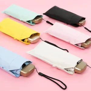 5 Fold Mini Personal Waterproof Umbrella Small Folding Women Gift Ladies Girls Light Compact Pocket Uv Capsule Umbrella