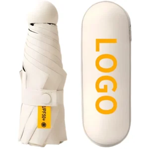 5-Fold Sun and Rain Pocket Folding Mini Umbrella with UV Protection Custom Logo Printing