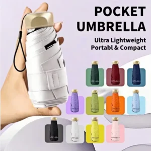 5 Fold Umbrella Metal Cap Pocket Size UPF50 Waterproof Lightweight Ladies Handbag Gift Sets Bulk China OEM Supplier