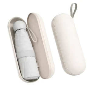 5 Folding Mini Capsule Umbrellas, 8 Ribs, UPF 50+, With PU Case For Women, Adults, Travel, And Sun Use