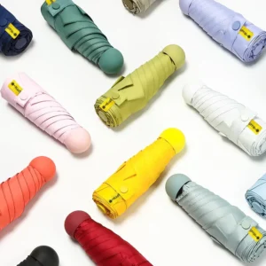 5 Folding Pocket Mini Umbrella with Manual Control Sun Protection and EVA Case for Giveaways