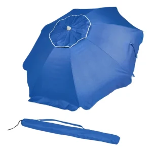 5.2 ft Aluminum Pole Custom-Printed Beach Umbrella for Wind PU-Coated Fixed Beach Umbrella