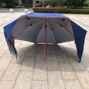 5.9ft Foldable Outdoor Fishing and Beach Umbrella with Sides, UV Protection, Manual Waterproof